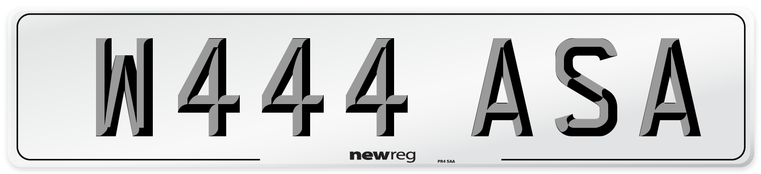 W444 ASA Number Plate from New Reg